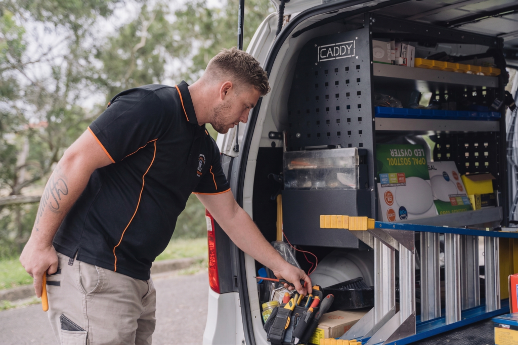 Licensed Potts Point electrician working on a residential job