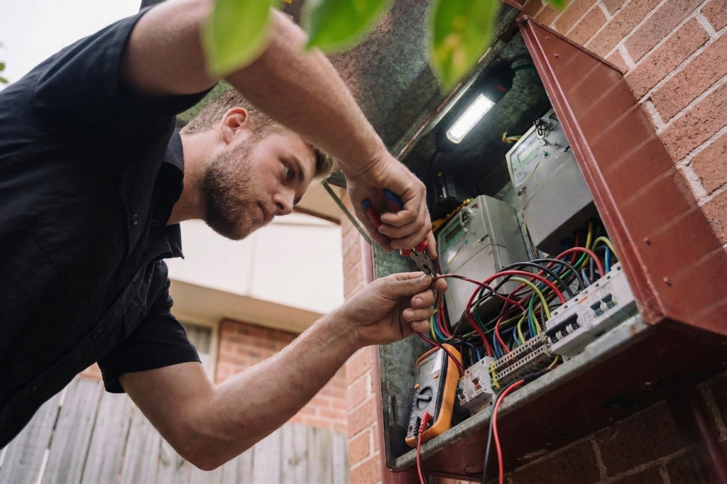 Potts Point electrician performing electrical work
